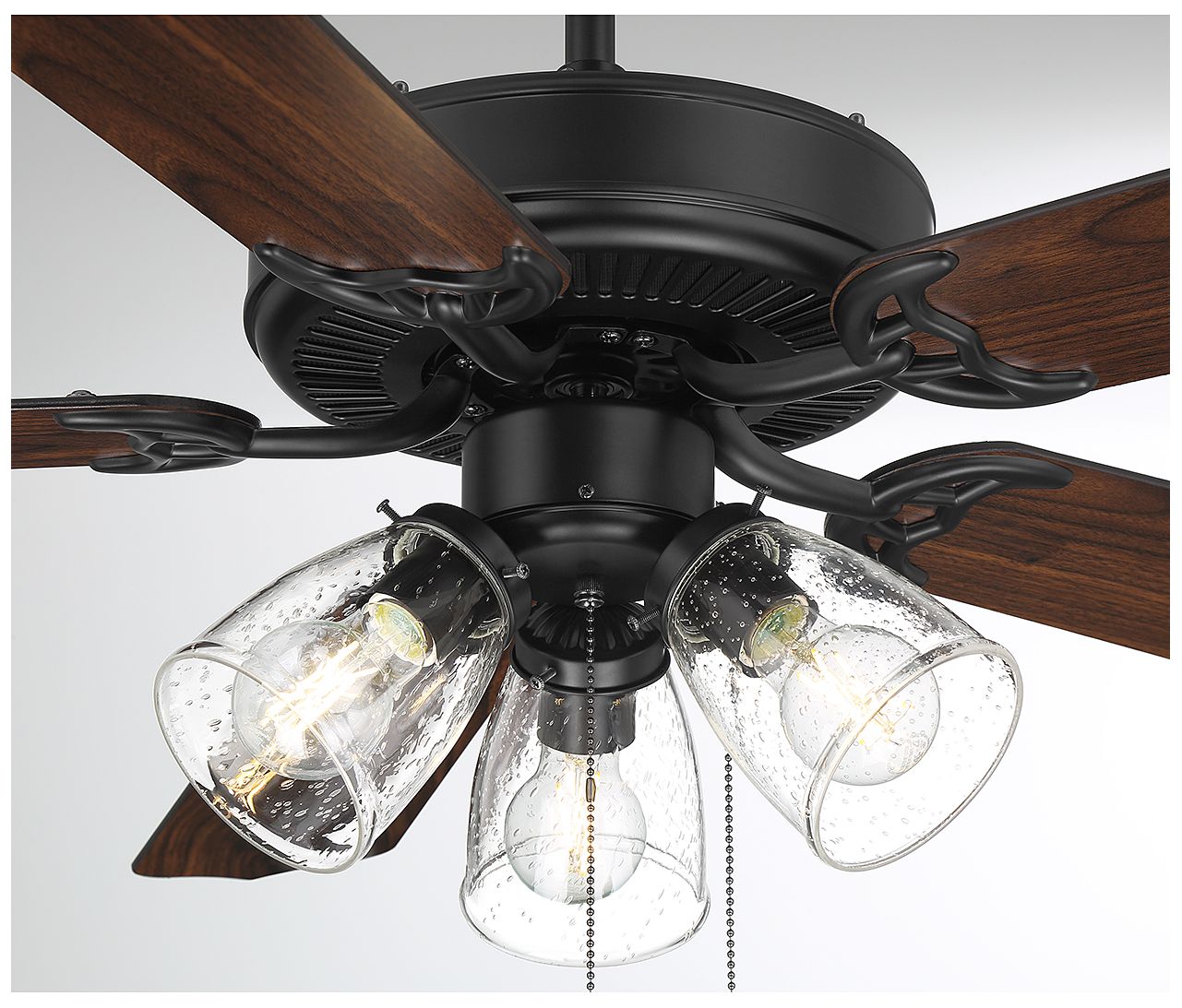 Image 5 52" 3-Light Ceiling Fan in Matte Black more views