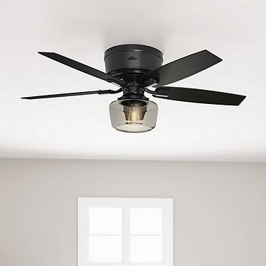 52" Bennett Matte Black and Greyed Walnut LED Ceiling Fan