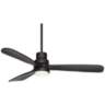 52" Casa Delta-Wing Matte Black Outdoor LED Ceiling Fan with Remote