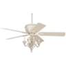 52" Casa Deville White Ceiling Fan with Pull Chain LED Kit
