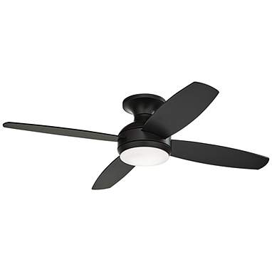 52" Casa Elite Matte Black LED Hugger Ceiling Fan with Remote Control
