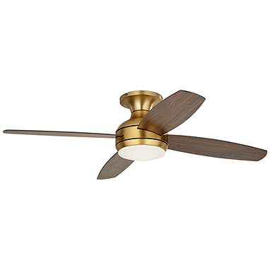 52" Casa Elite Soft Brass LED Hugger Ceiling Fan with Remote