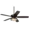 52" Casa Journey Bronze Alabaster Glass LED Ceiling Fan with Remote