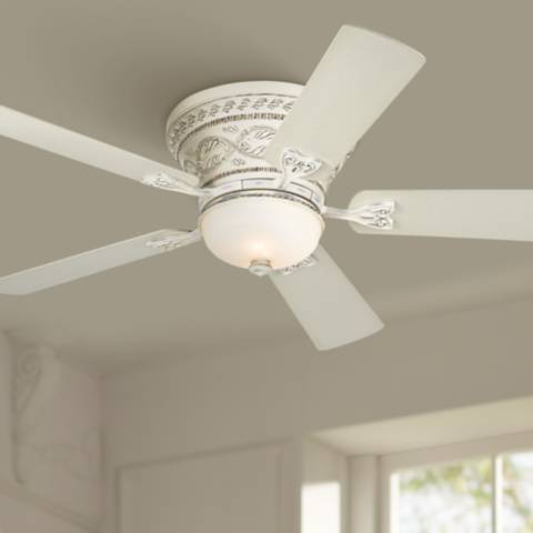52" Casa Vieja Ancestry LED French White Hugger Fan with Remote - #47M80 | Lamps Plus