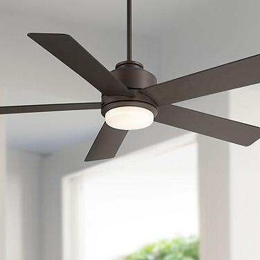 52" Casa Vieja Grand Palm Oil Rubbed Bronze LED Damp Rated Fan