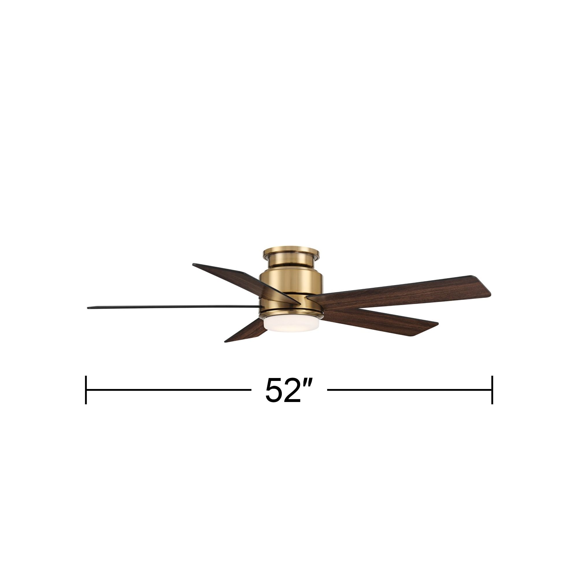 52" Casa Vieja Grand Palm Soft Brass LED Damp Rated Hugger Fan Image 12
