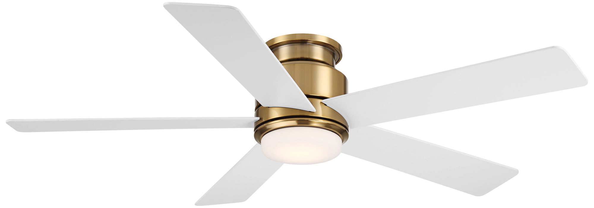 52" Casa Vieja Grand Palm Soft Brass LED Damp Rated Hugger Fan Image 2