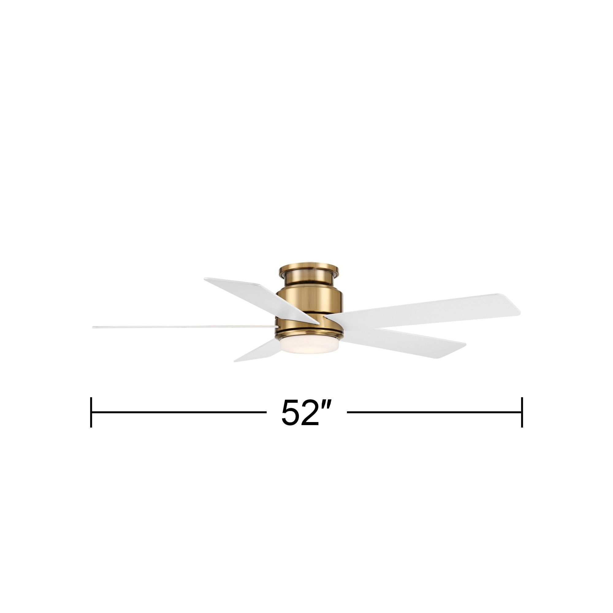 52" Casa Vieja Grand Palm Soft Brass LED Damp Rated Hugger Fan Image 12