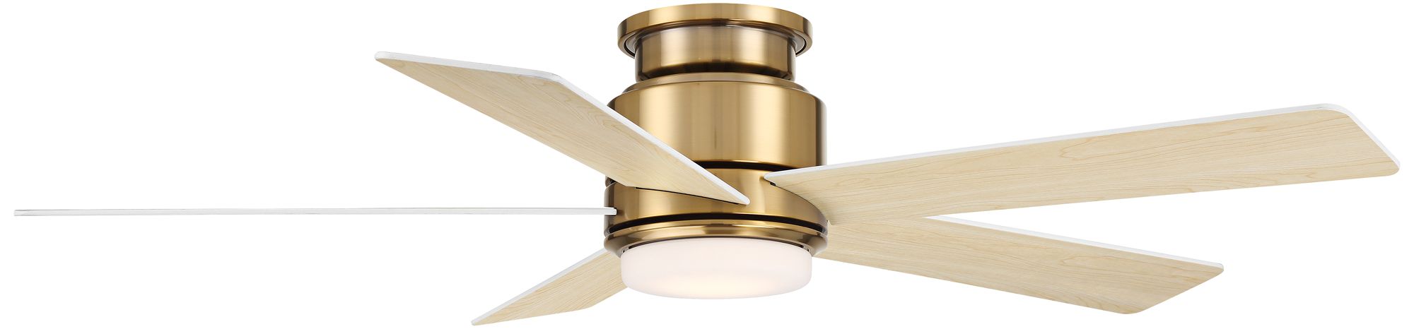52" Casa Vieja Grand Palm Soft Brass LED Damp Rated Hugger Fan Image 9