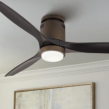 52" Casa Vieja Windspun Bronze Black LED Hugger Fan with Remote