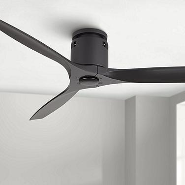 52" Casa Vieja Windspun Matte Black DC Hugger Ceiling Fan with Remote