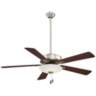 52" Contractor Nickel - Maple LED Light Ceiling Fan with Pull Chain