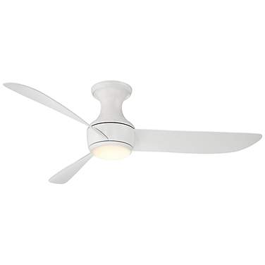52" Corona Matte White 3500K LED Smart Hugger Ceiling Fan