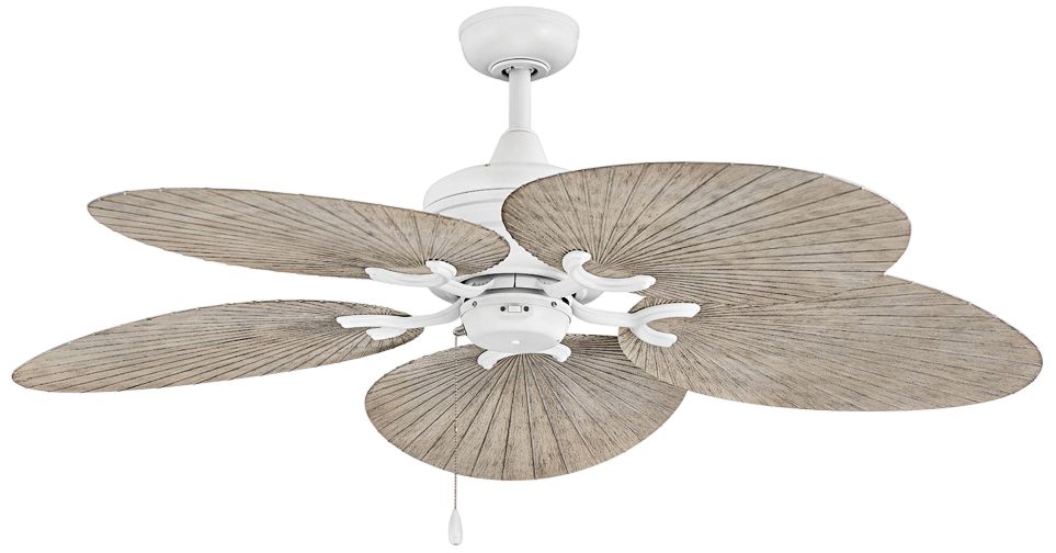 52" Hinkley Tropic Air Matte White Wet Rated Pull Chain Ceiling Fan