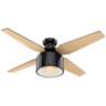52" Hunter Cranbrook Gloss Black LED Hugger Ceiling Fan with Remote