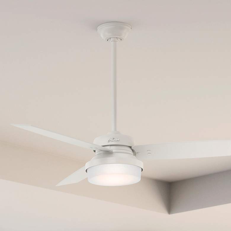Image 1 52" Hunter Sentinel Indoor Fresh White LED Ceiling Fan with Remote