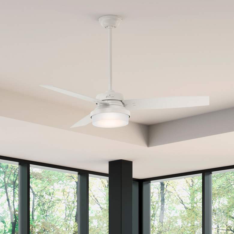 Image 4 52" Hunter Sentinel Indoor Fresh White LED Ceiling Fan with Remote more views