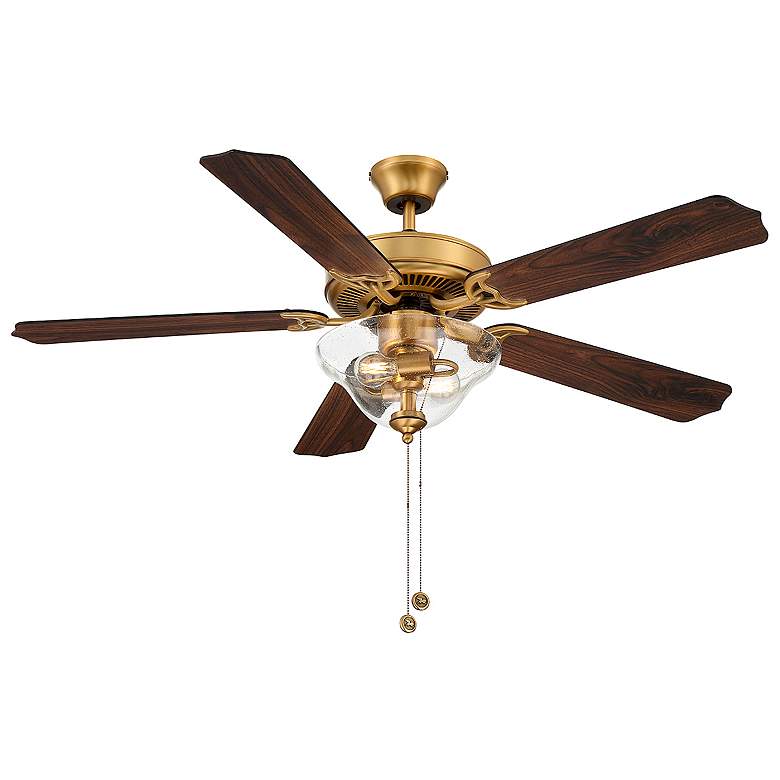 Image 4 52" 2-Light Ceiling Fan in Natural Brass more views