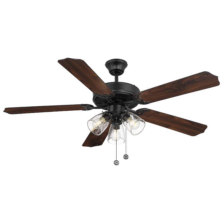 Image 4 52" 3-Light Ceiling Fan in Matte Black more views