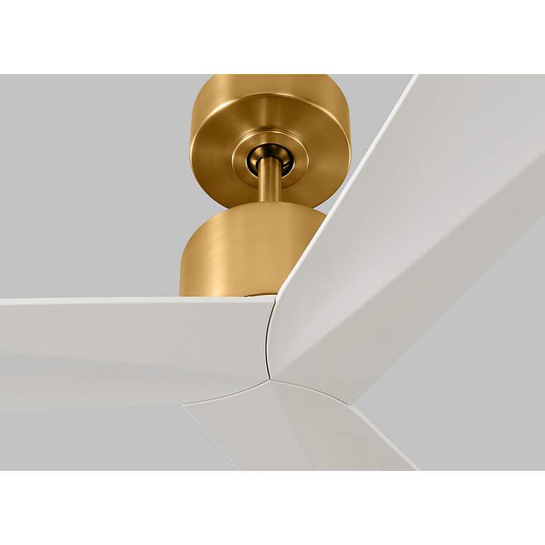 Image 2 52" Adler Burnished Brass Ceiling Fan w/ Matte White Blades more views