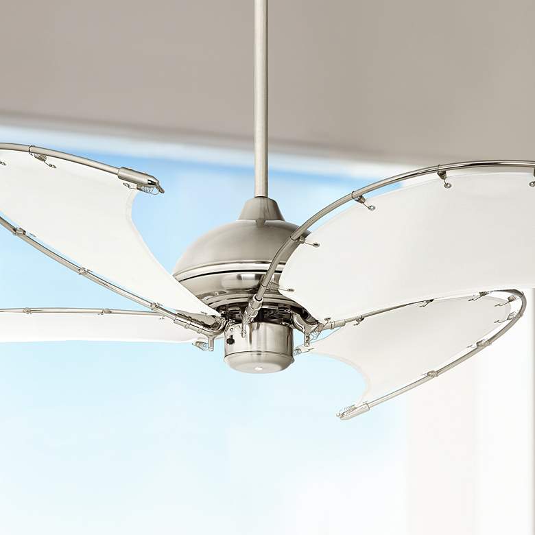 Image 1 52" Aerial Brushed Nickel Canvas Blade Ceiling Fan