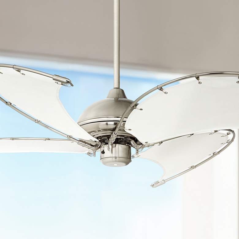 Image 1 52" Aerial II Brushed Nickel Canvas Blade Ceiling Fan