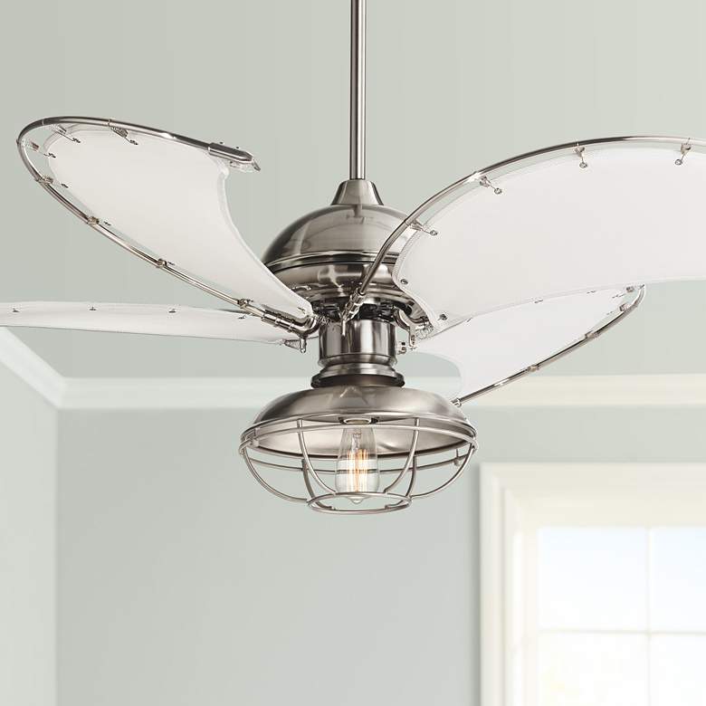 Image 1 52 inch Aerial II Brushed Nickel Canvas Blade  LED Ceiling Fan