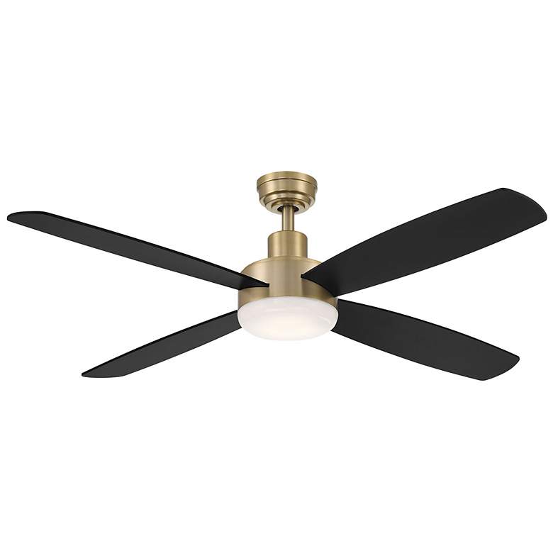Image 2 52" Aeris Brushed Brass LED Ceiling Fan with Black Blades more views