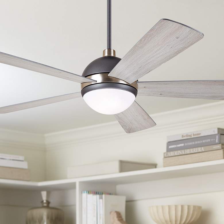 Image 1 52 inch Astor Graphite and Brushed Steel LED Ceiling Fan