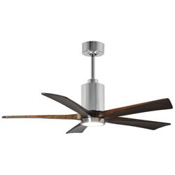 52&quot; Atlas Patricia Polished Chrome 5-Blade Ceiling Fan