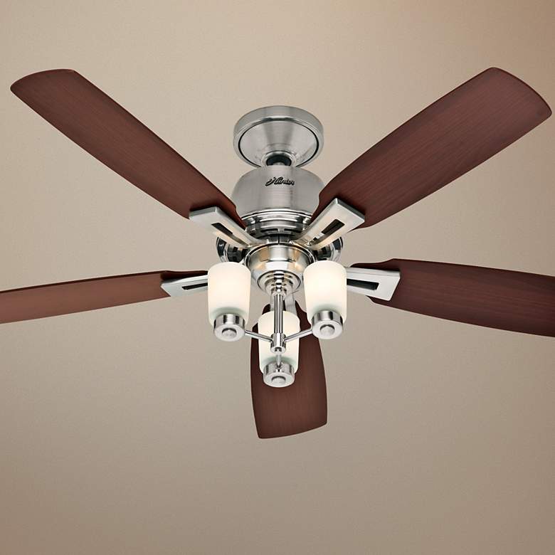 Image 1 52 inch Attitude Brushed Nickel Ceiling Fan with Light