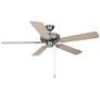 52" Basic-Max Satin Nickel Maple Ceiling Fan with Pull Chain