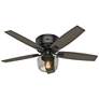 2_52" Bennett Matte Black and Greyed Walnut LED Ceiling Fan