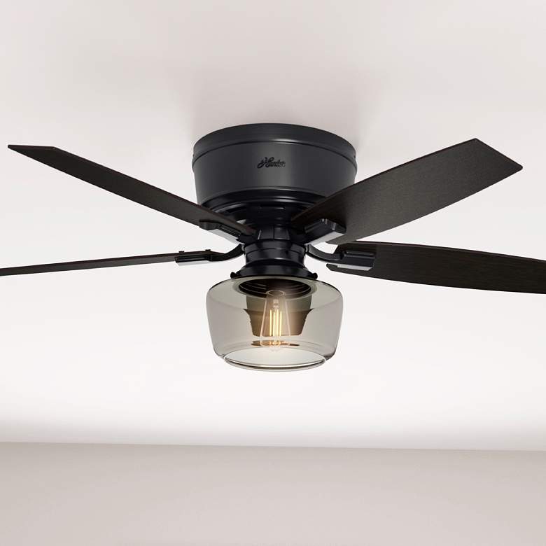 Image 1 52" Bennett Matte Black and Greyed Walnut LED Ceiling Fan
