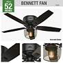 4_52" Bennett Matte Black and Greyed Walnut LED Ceiling Fan more views