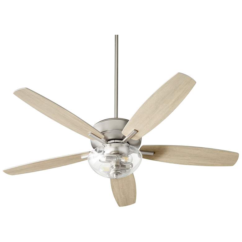 Image 1 52" Breeze Satin Nickel and Weathered Gray LED Ceiling Fan