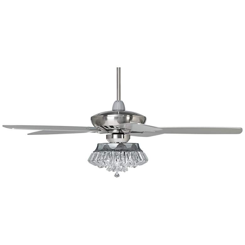 Image 1 52 inch Brushed Nickel Ceiling Fan With LED Crystal Light Kit