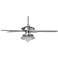 52" Brushed Nickel Ceiling Fan With LED Crystal Light Kit