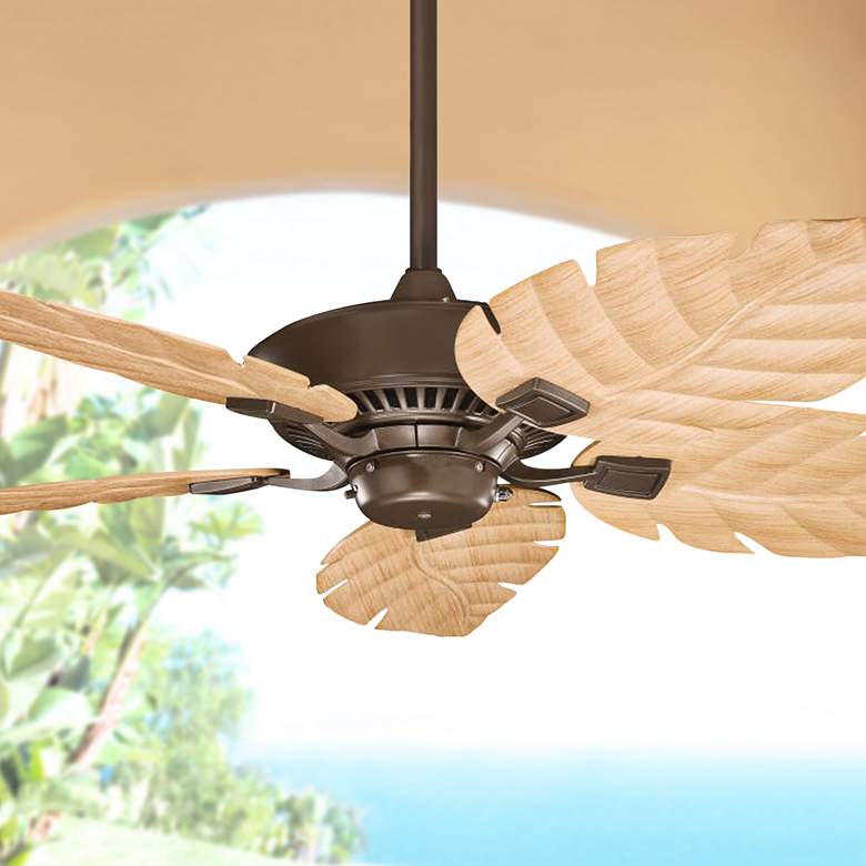 Image 1 52 inch Canfield Climates&#8482; Mocha - Oak Outdoor Ceiling Fan