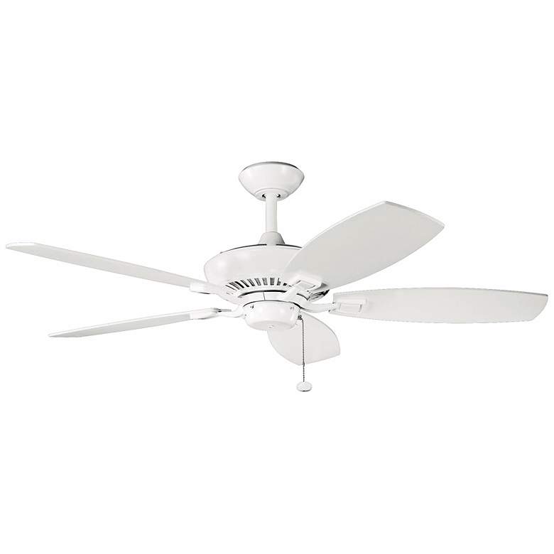 Image 2 52 inch Canfield Kichler White Pull Chain Ceiling Fan