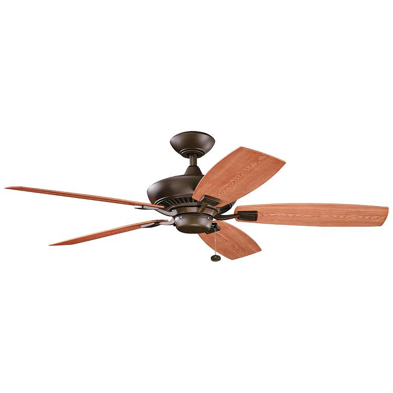 Image 2 52" Canfield Patio Wet Rated Tannery Bronze Pull Chain Ceiling Fan