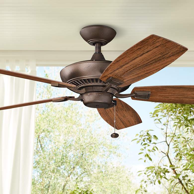 Image 1 52 inch Canfield Patio Wet Weathered Copper Ceiling Fan with Pull Chain