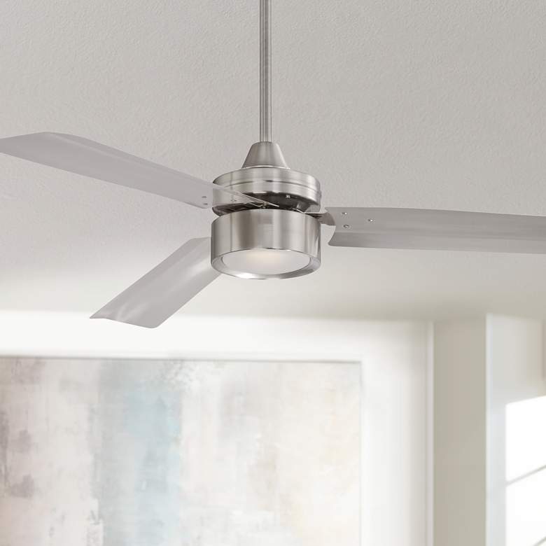 Image 1 52" Casa Arcus Nickel LED Modern Ceiling Fan with Remote Control