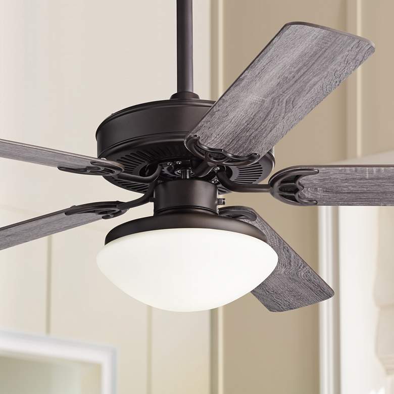 Image 1 52" Casa Bay View Bronze and Opal Glass Damp LED Ceiling Fan