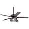 52" Casa Bay View Bronze Seedy Glass Drum LED Ceiling Fan