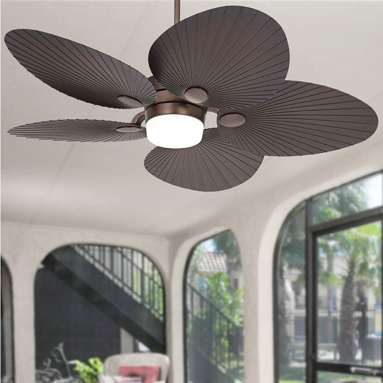 Image 1 52" Casa Breeze Oil-Brushed Bronze LED Damp Ceiling Fan with Remote