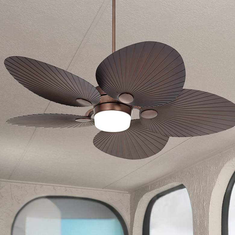 Image 1 52" Casa Breeze Oil-Brushed Bronze LED Damp Ceiling Fan with Remote