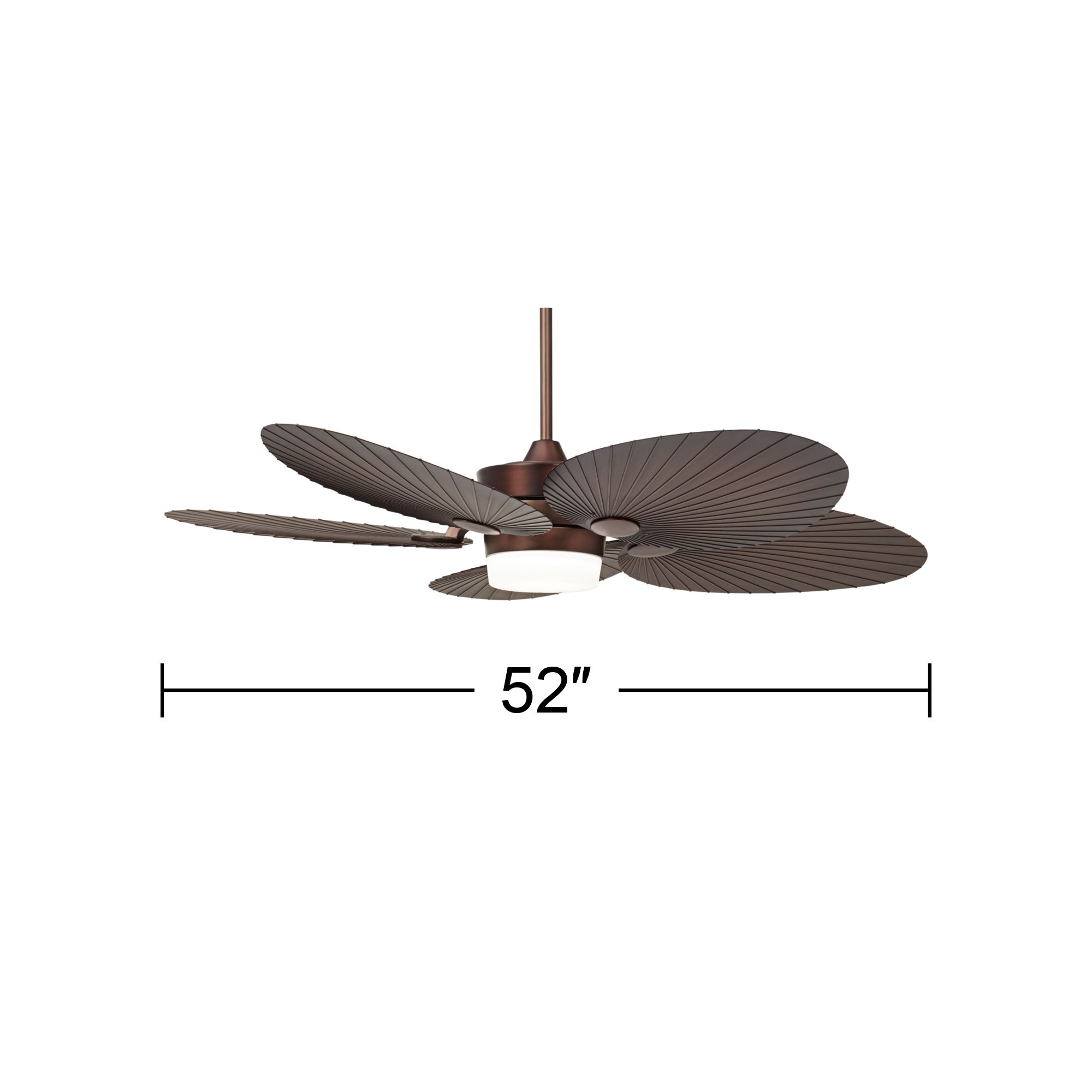 52" Casa Breeze Oil-Brushed Bronze LED Damp Ceiling Fan with Remote in scene
