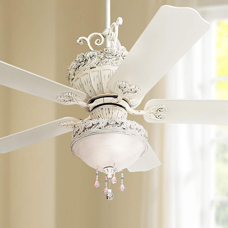 Image 1 52" Casa Chic Ceiling Fan with Pretty and Pink Light Kit