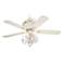 52" Casa Chic Rubbed White Ceiling Fan with 4-Light Kit